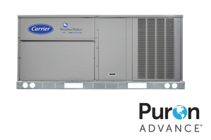 Carrier WeatherMaker 15 Ton 300,000 BTU 10.8 EER Commercial Gas Packaged Unit | 208/230V 3 Phase - R454B - Two Stage