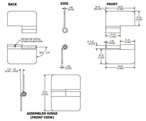 484001 — Hinge, Lift Off, Left, with 0.209" offset