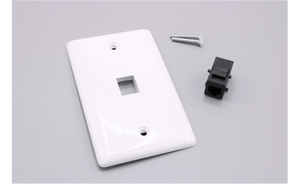 849215 — 1-Port Wall Plate, White