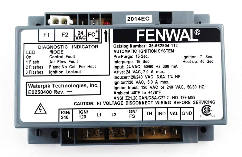 Replacement for Fenwal 35-662904-113 Ignition Module