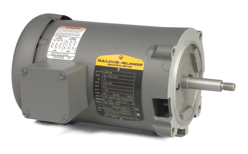 Baldor JM3158 3 HP ODP Motor, 56J Frame, 3600 RPM, 208-230/460V-3PH-60Hz