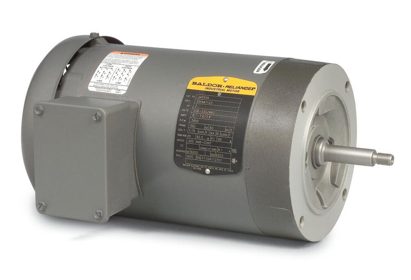 Baldor JM3461 1/2 HP TEFC Motor, 56J Frame, 1800 RPM, 230/460V-3PH-60Hz