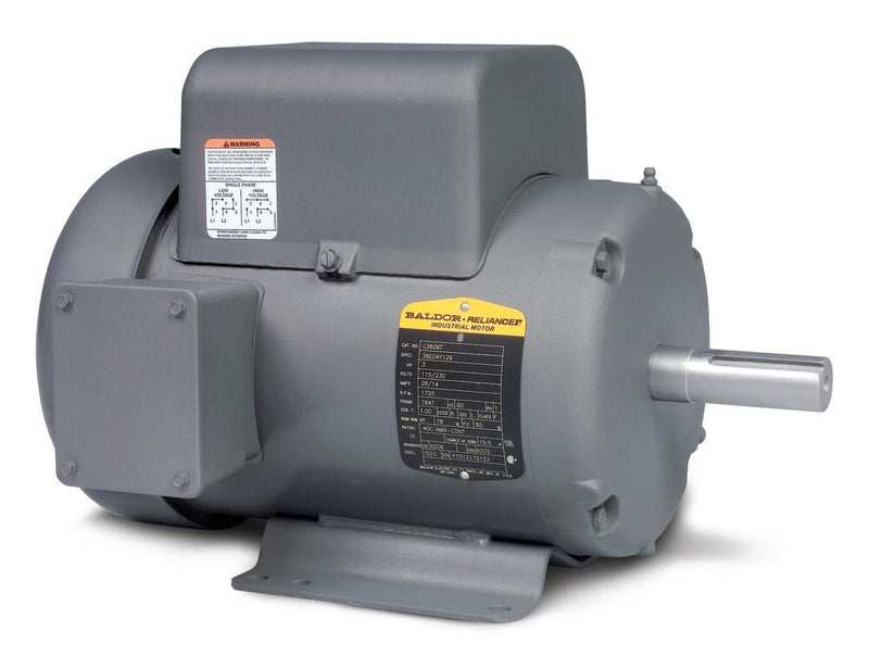 Baldor L3514T 1.5 HP TEFC Motor, 145T Frame, 1800 RPM, 115/208-230V-1PH-60Hz