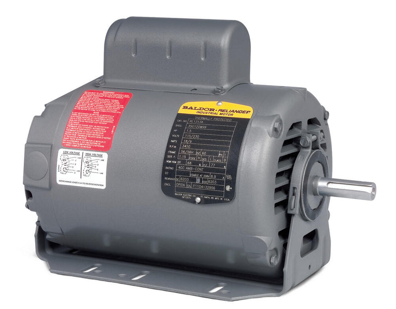 Baldor RL1209A 1/2 HP ODP Motor, 48 Frame, 3600 RPM, 115/230V-1PH-60Hz