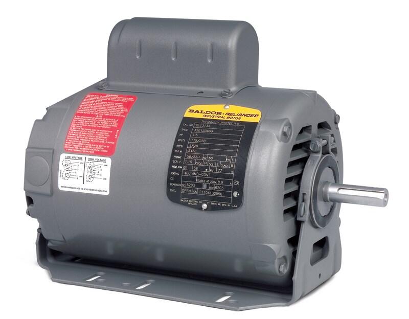 Baldor RL1304A 1/2 HP ODP Motor, 56 Frame, 1800 RPM, 115/230V-1PH-60Hz