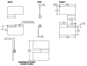 484002 — Hinge, Lift Off, Right, with 0.209" offset