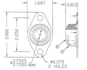 360845 — Bearing, 3/4 Inch, Triangle, FJ6470