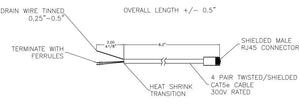 388431 — Cord, Shielded RJ45, 24G-8C, 300V, 10", GA500