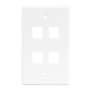 849218 — 4-Port Wall Plate, White