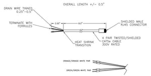 386937 — Elec,Cord,Shld,24G-8C,Rj45,300V,10In